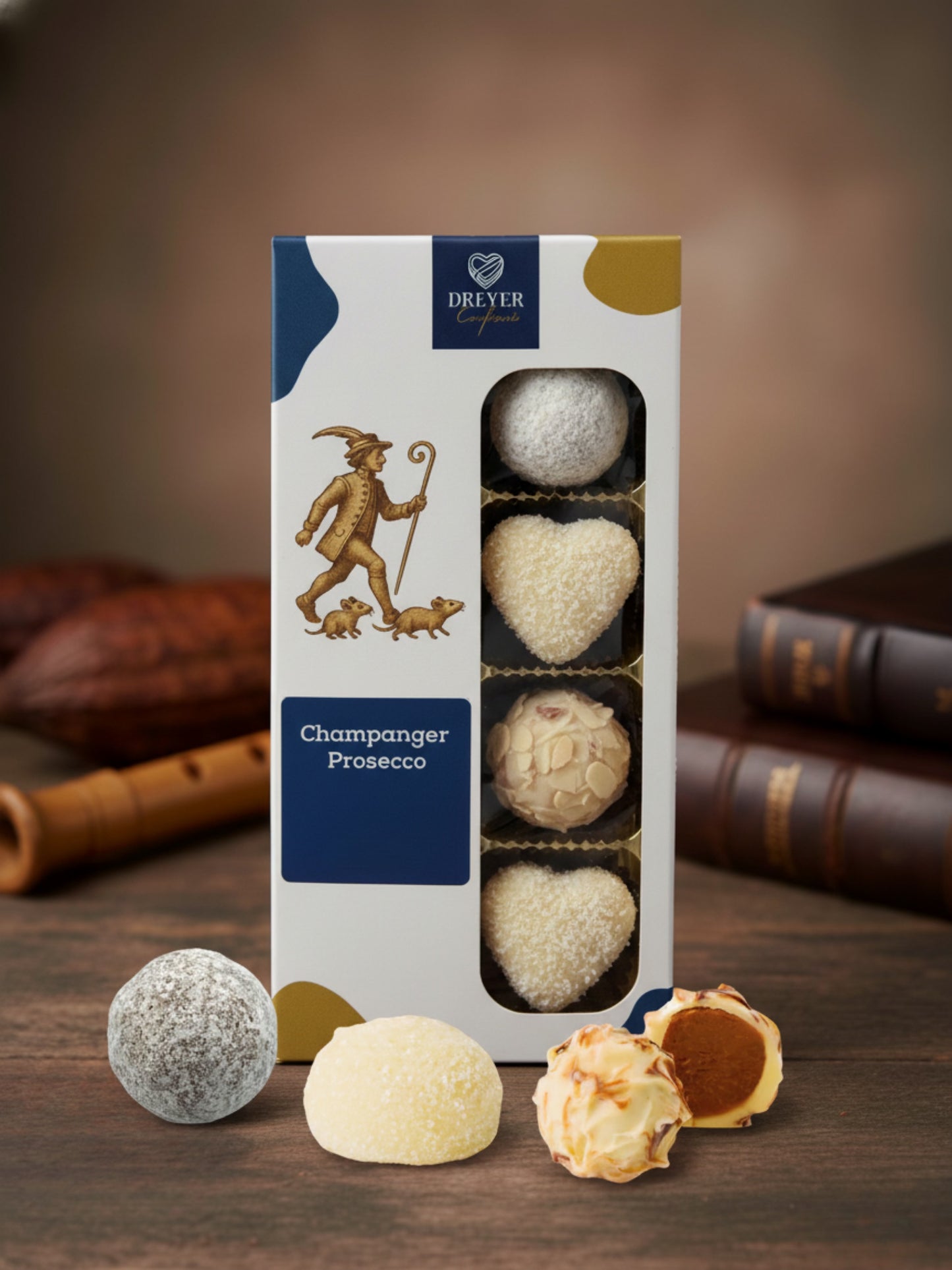Champagner-Prosecco Pralinen mit Alkohol Dreyer Confiserie 95g Geschenkbox
