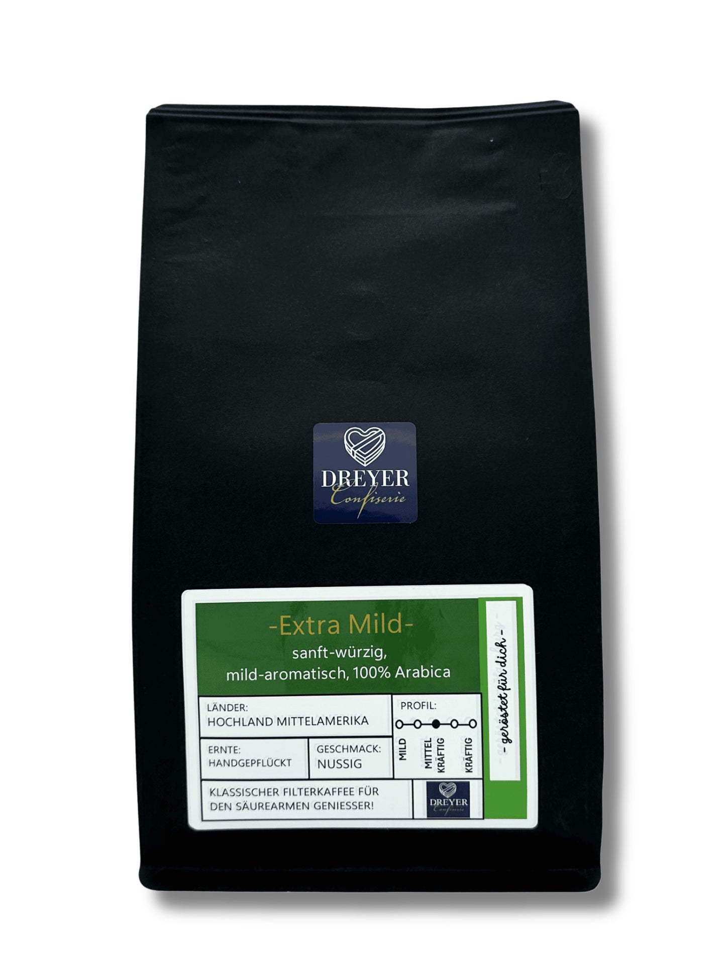 Dreyer Confiserie Extra Mild 250g ganze Bohne – milder Kaffee aus Hameln.