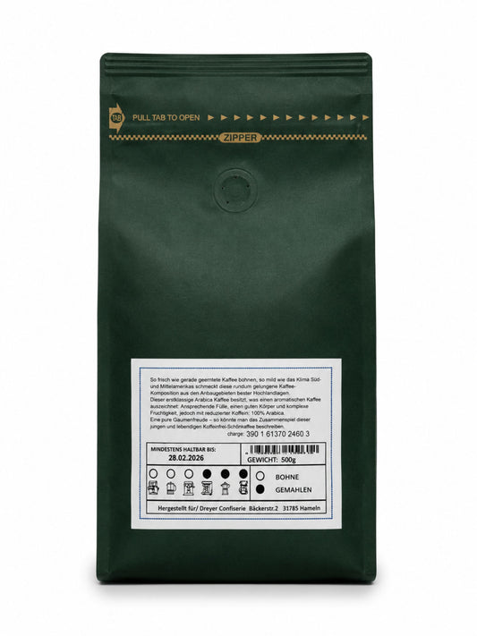 Schonkaffee entkoffeiniert gemahlen 500g von der Dreyer Confiserie Rückseite