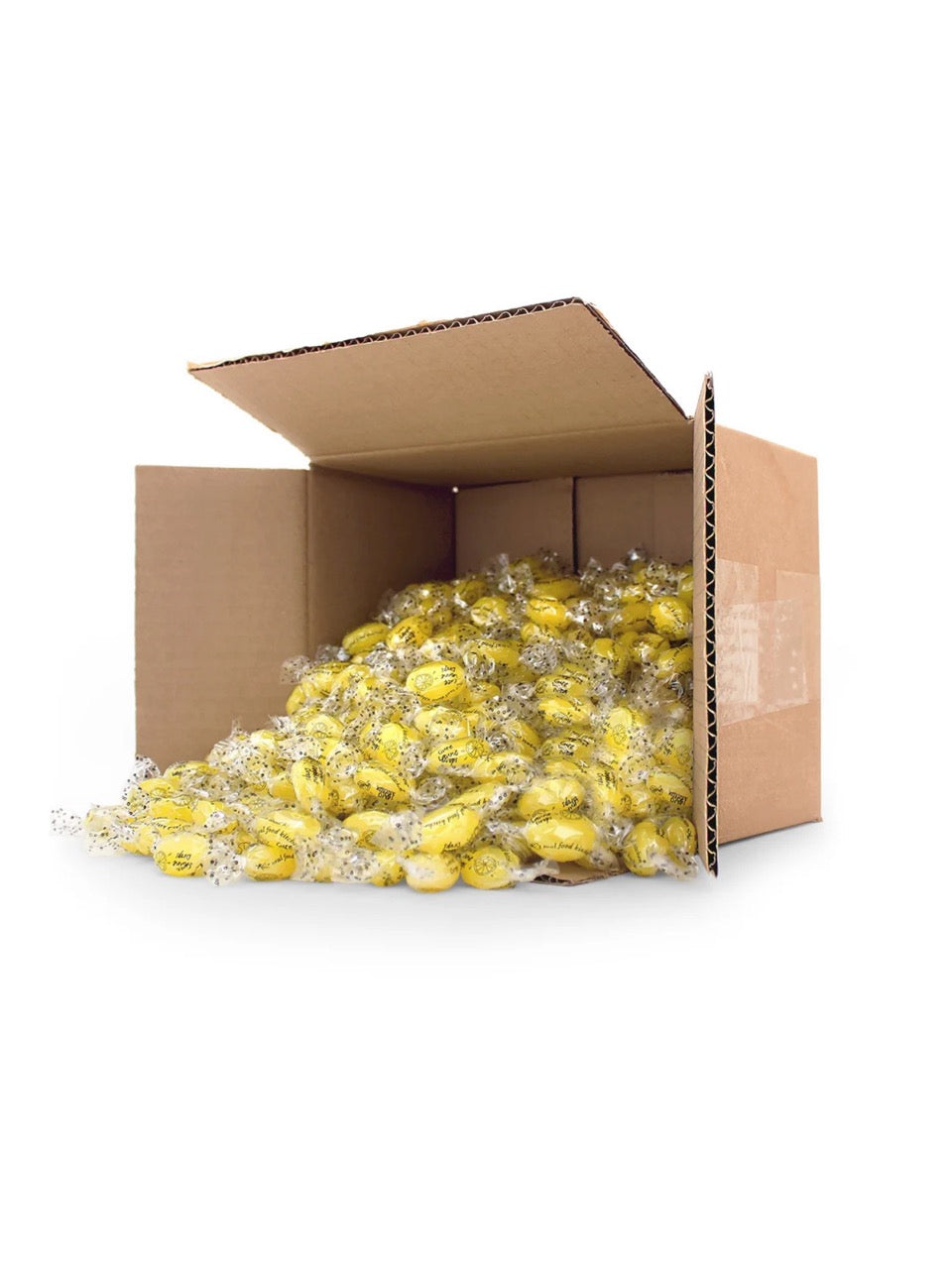 Lose verpackte Gute Laune Drops von K’s Soul Food Kitchen, zitronige Bonbons mit Vitamin C – Beispielabbildung, tatsächliche Menge: 750 g, erhältlich bei Dreyer Confiserie in Hameln und online.