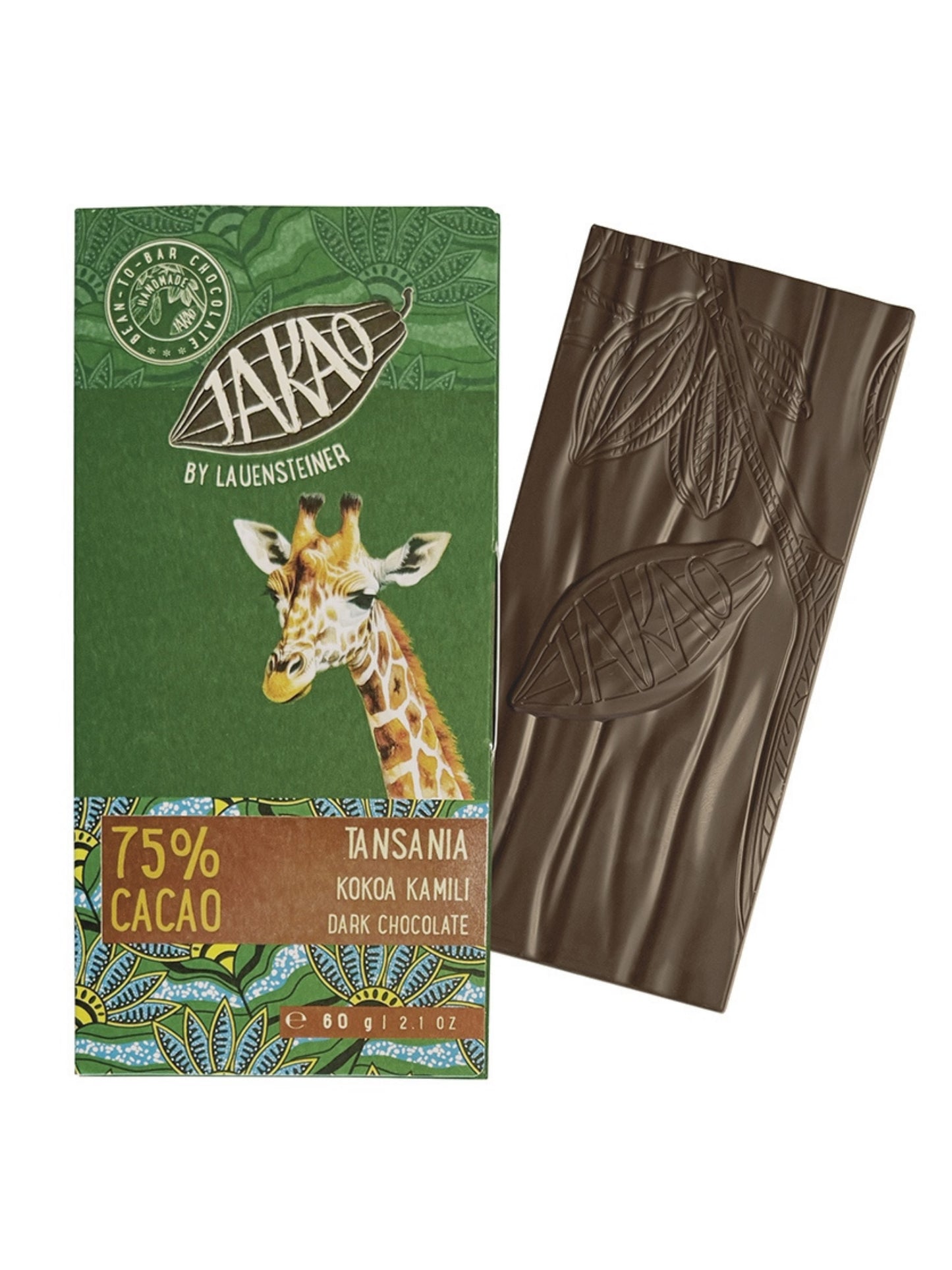 Lauenstein JAKAO Tansania 75% Bio 60g Ursprungsschokolade aus dem Kilombero Tal, erhältlich in der Dreyer Confiserie in Hameln.