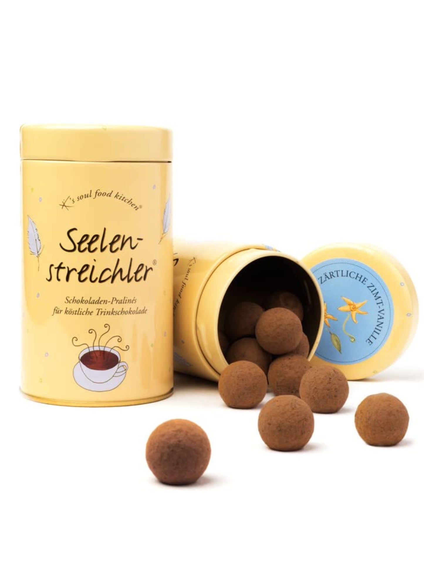 Seelenstreichler Trinkschokolade von K’s Soul Food Kitchen – Zartbitterschokoladen-Kugeln ohne Alkohol, 120 g, ideal für heiße Milch oder als Geschenkidee aus Hameln