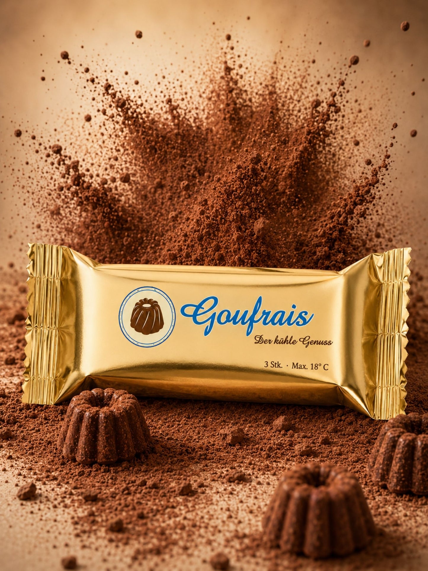 Verkaufsbild von Gugelhupf Trio 3 Stk. 22,5g GOUFRAIS Kakaokonfekt