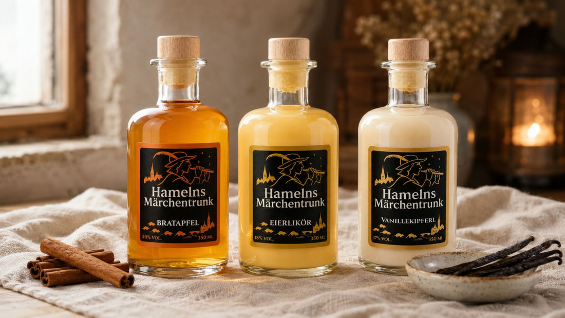 Hamelner Märchentrunk Liköre: Eierlikör, Bratapfel und Vanillekipferl