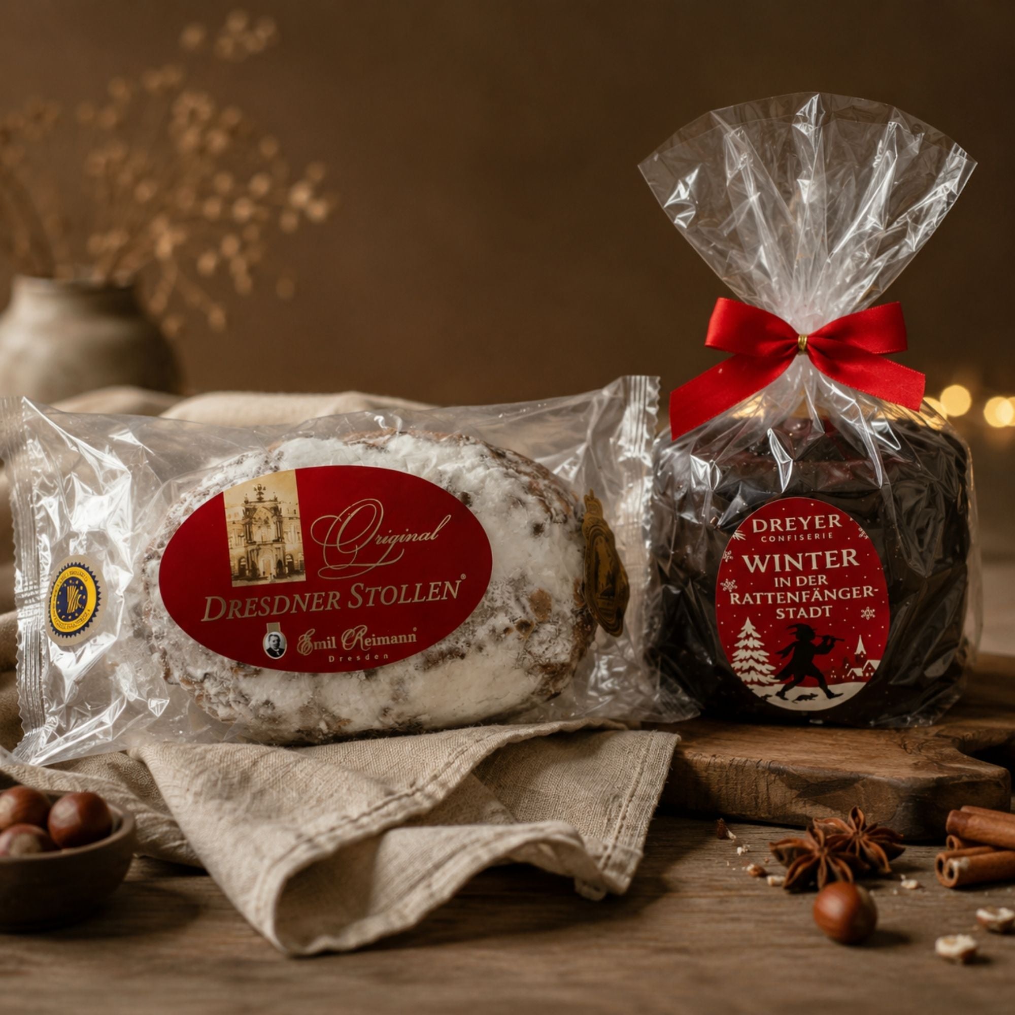 Dresdner Christstollen und Baumkuchen zur Weihnachtszeit