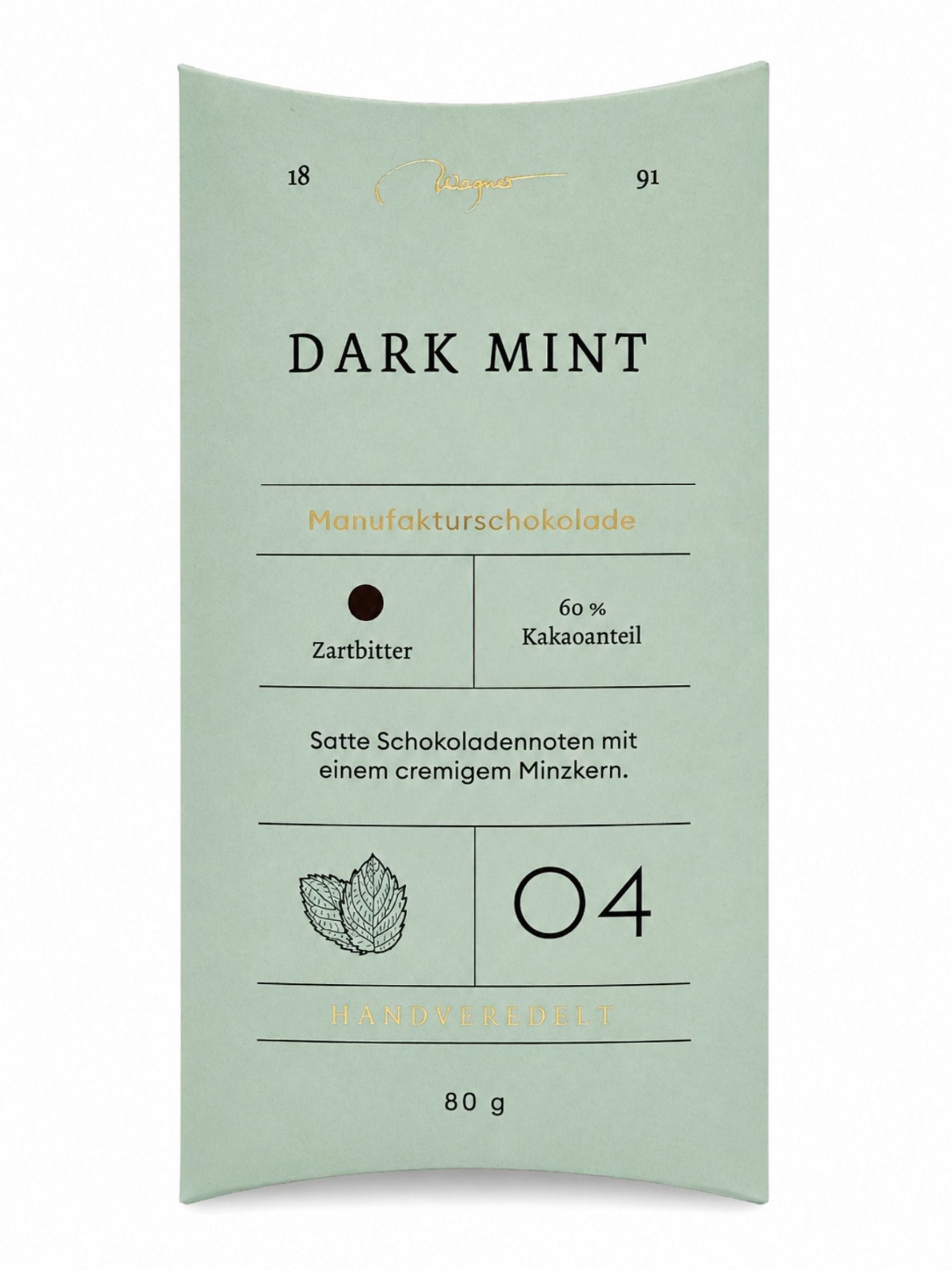 Manufakturschokolade Dark Mint Zartbitter 80g Wagner Pralinen