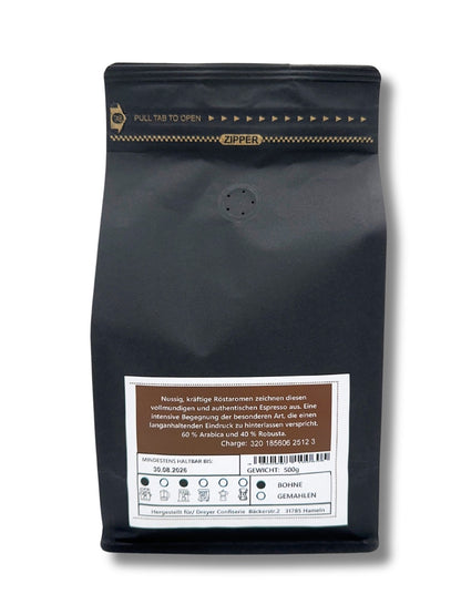 Rückseite Espressimo Espresso Bohne 500g Dreyer Confiserie