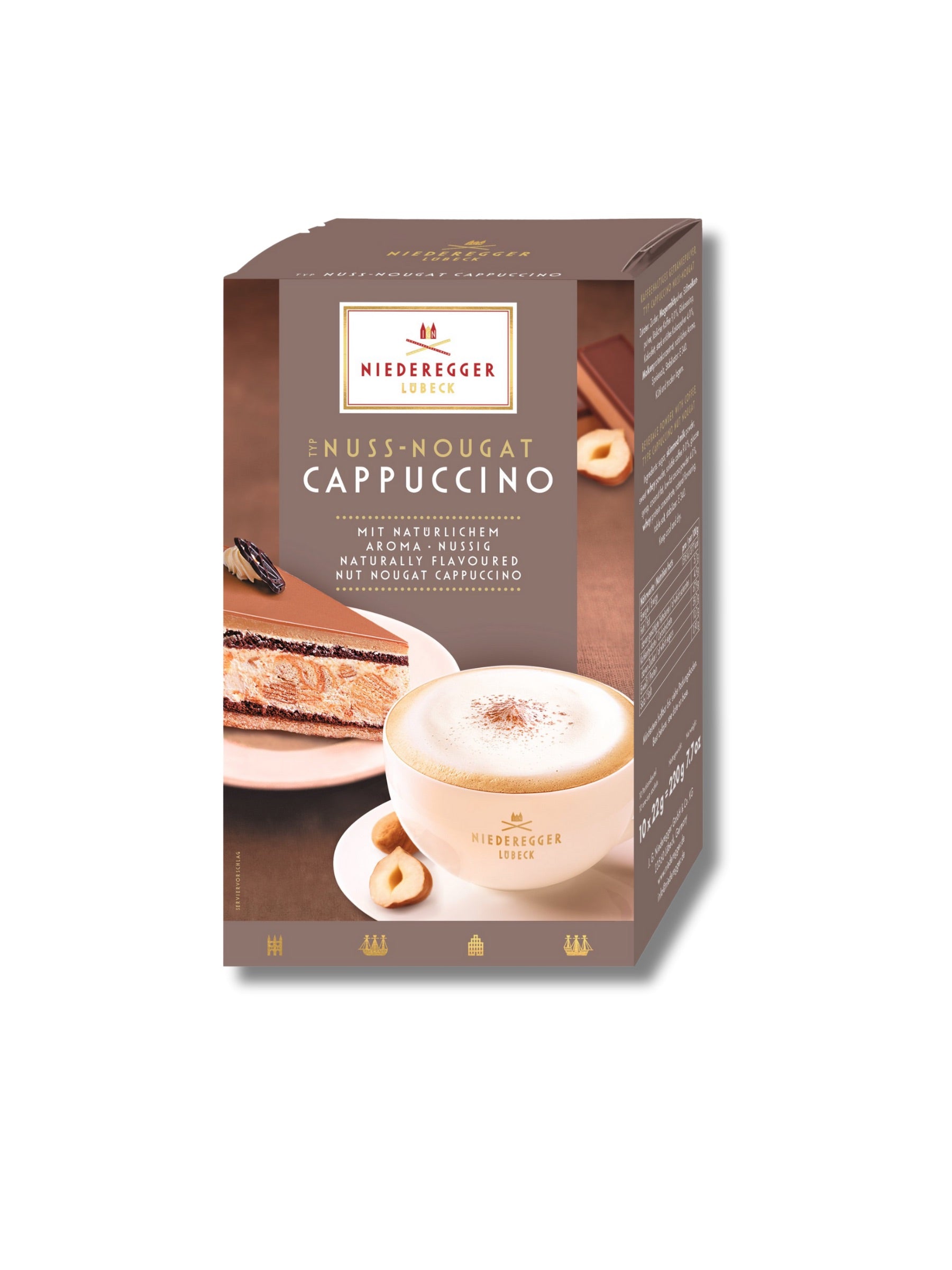 Nuss-Nougat Cappuccino Pulver 220g Niederegger Stick Portionsbeutel