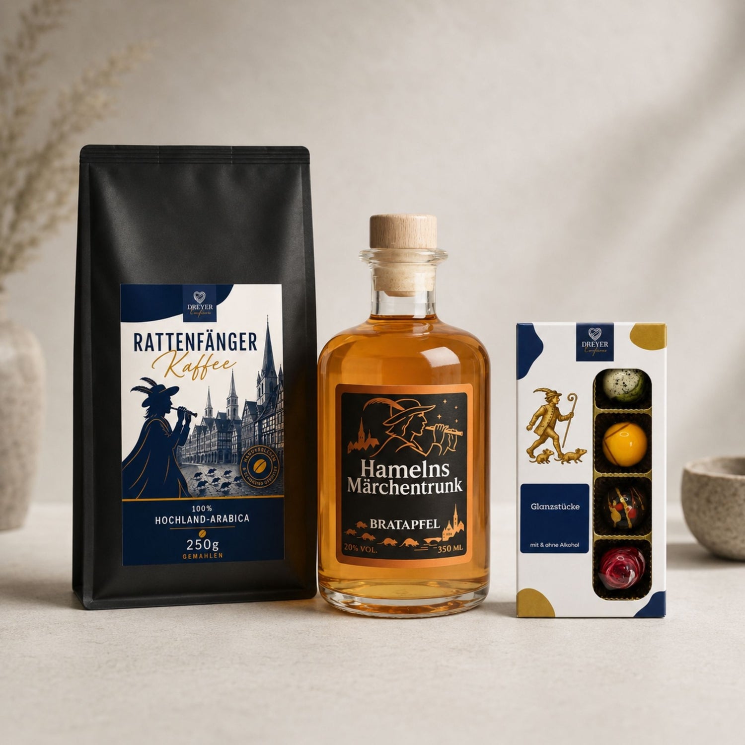 Dreyer Confiserie in der Hamelner Altstadt mit Pralinen, Kaffee und Likör. 