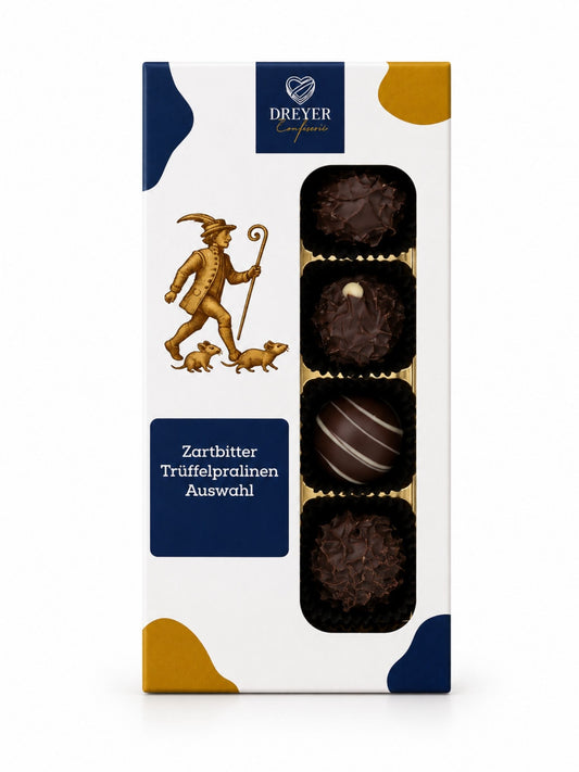 Zartbitter Trüffelpralinen mit & ohne Alkohol 100g von der Dreyer Confiserie