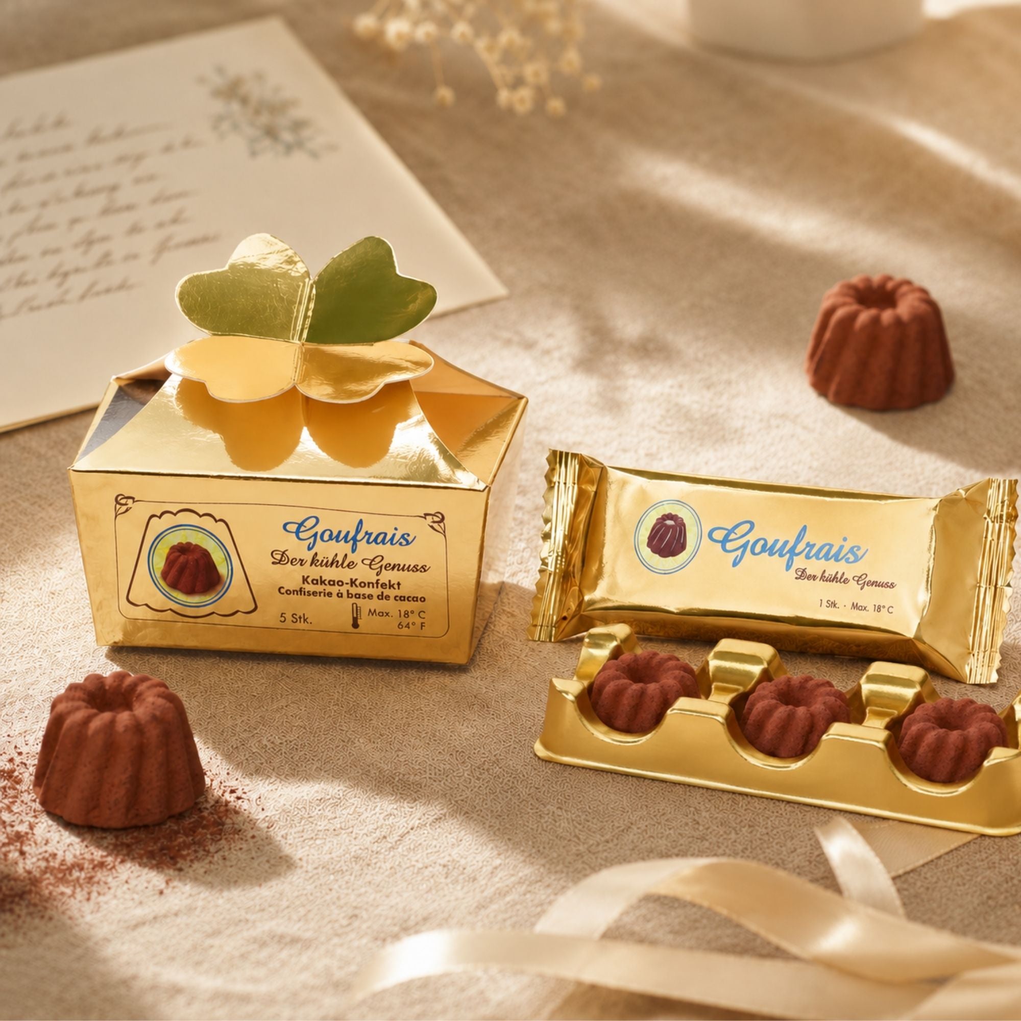Goufrais Trio 22,5g und 5er Kleinpäckchen 37,5g – Mini-Größen als Aufmerksamkeit