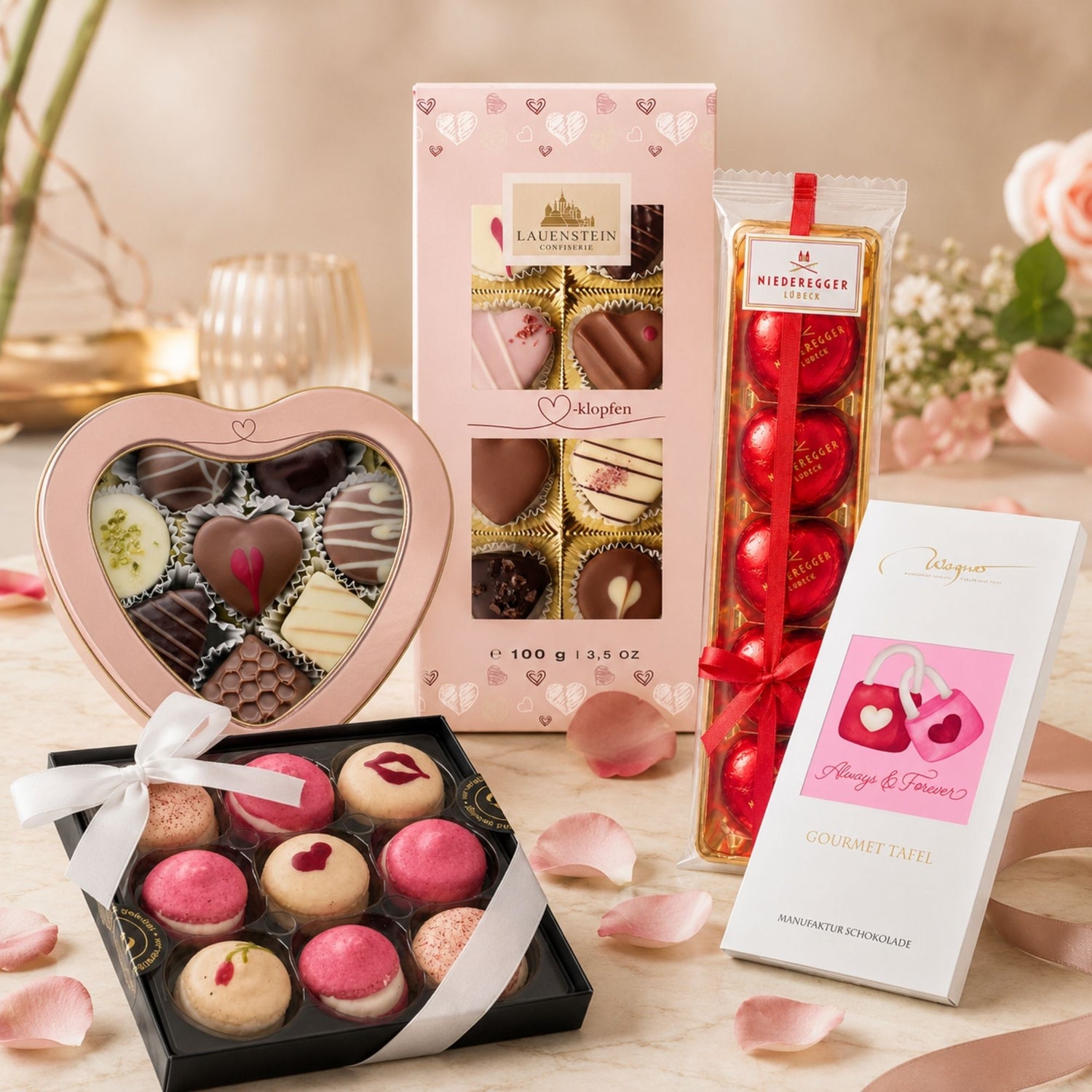 Dreyer Confiserie aus in Hameln, Trüffelherzen, Schokolade und Marzipanherzen zum Valentinstag