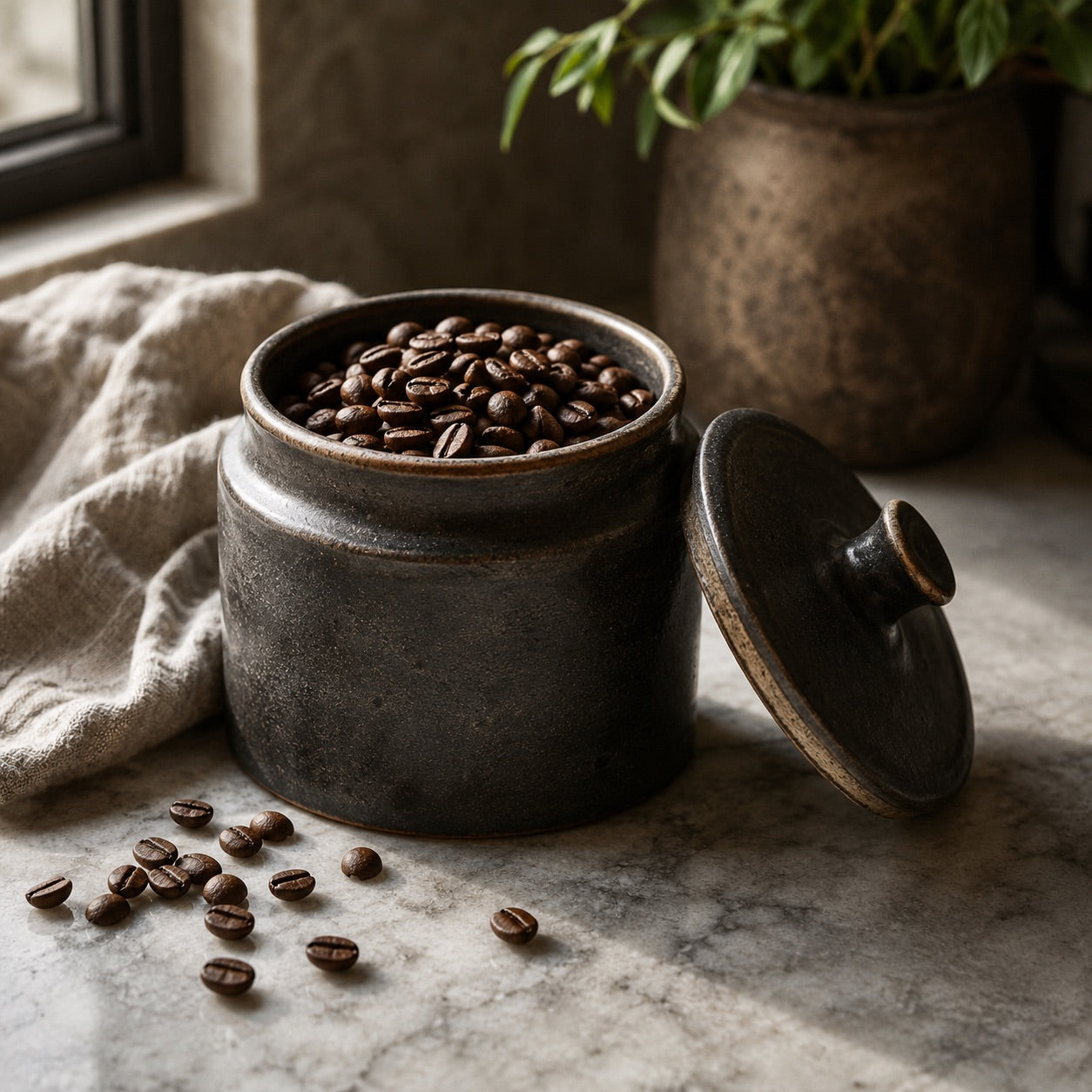 Kaffeebohnen luftdicht in einer Aromadose lagern