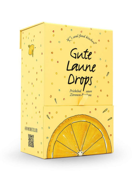K’s Soul Food Kitchen Gute Laune Drops – veganer Zitronengenuss mit Vitamin C, im praktischen Nachfüllspender.