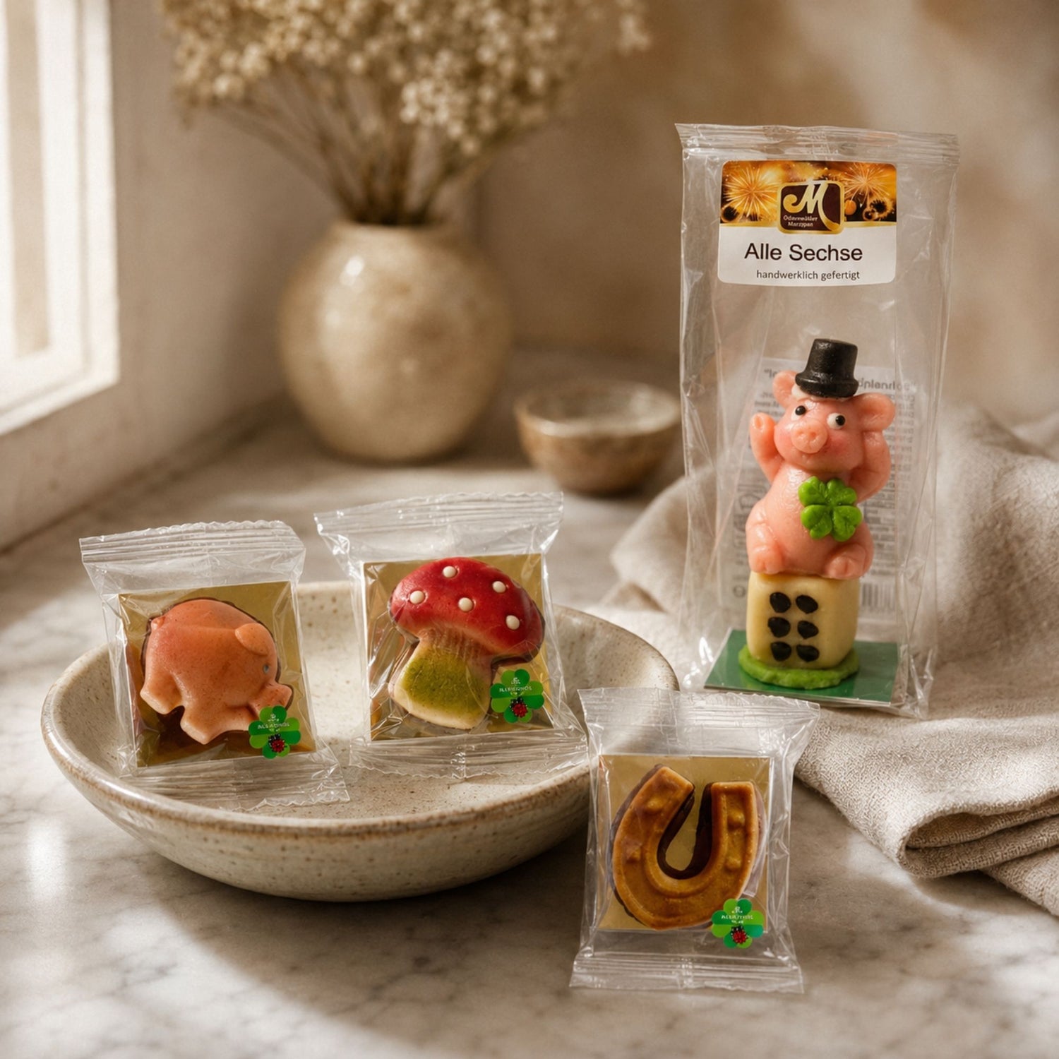 Marzipan-Glücksbringer richtig lagern bis zur Silvesterfeier