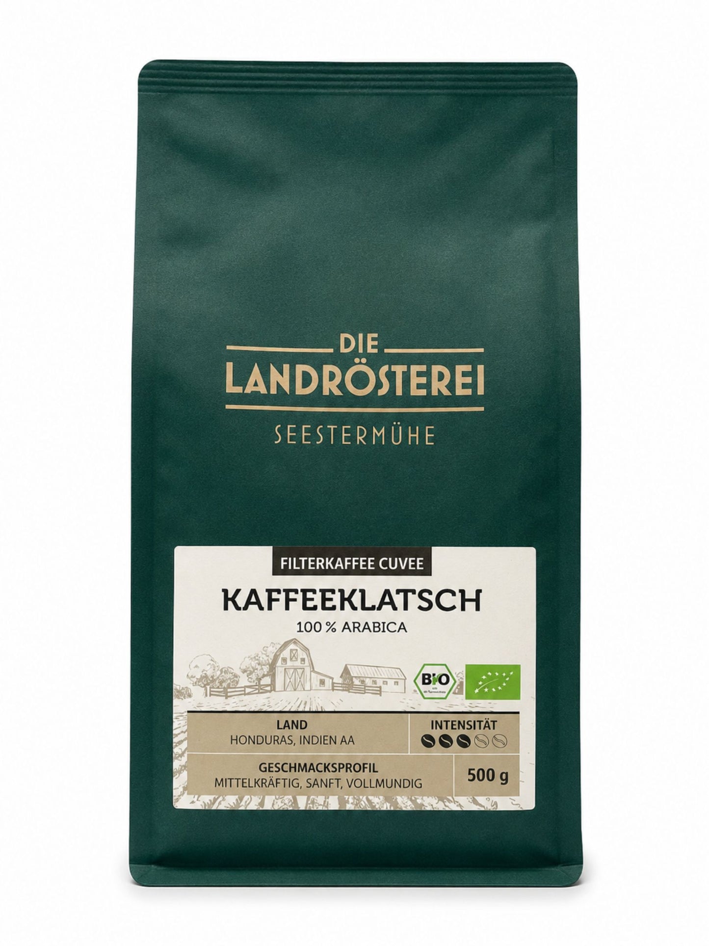 Kaffeeklatsch Kaffee Bohne 500g von Die Landrösterei Seestermühe