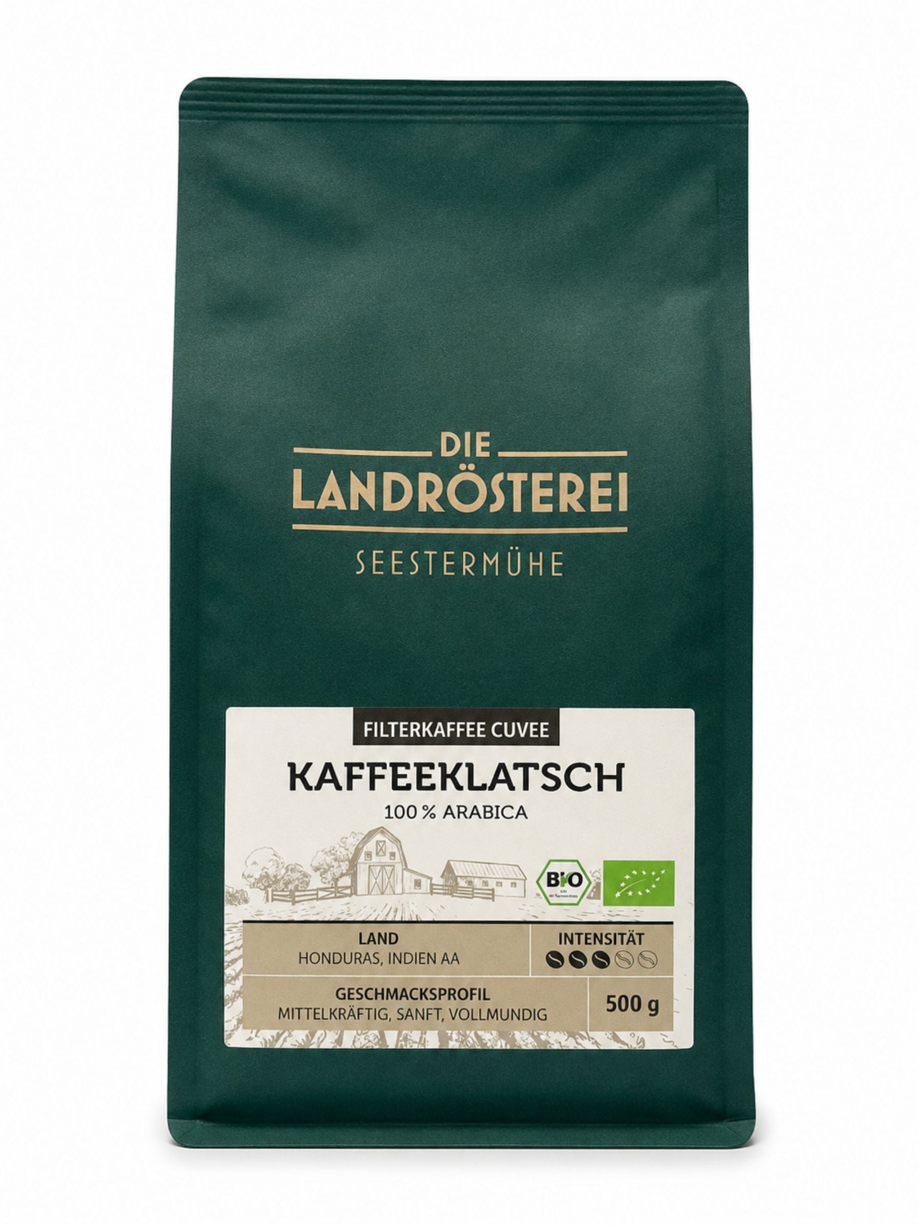 Kaffeeklatsch Kaffee Bohne 500g von Die Landrösterei Seestermühe