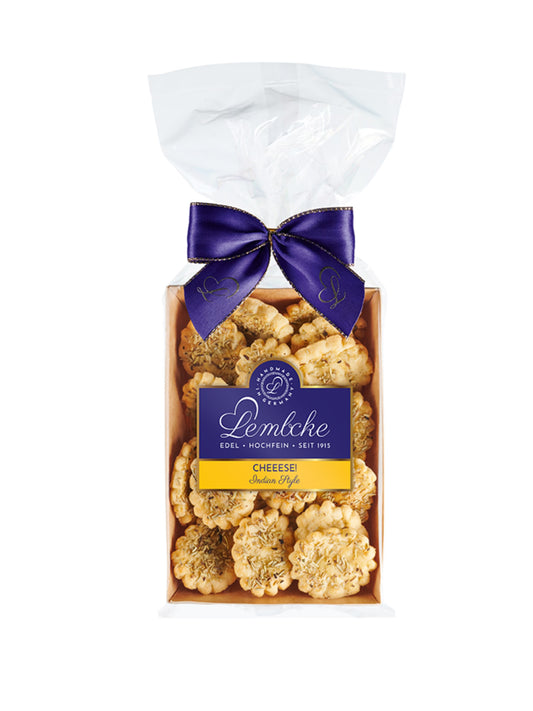 Cheeese! Indian Style – Würzige Käsecracker mit Thymian, Ingwer und Kurkuma von Lembcke, herzhaft-exotischer Snack aus Hameln.