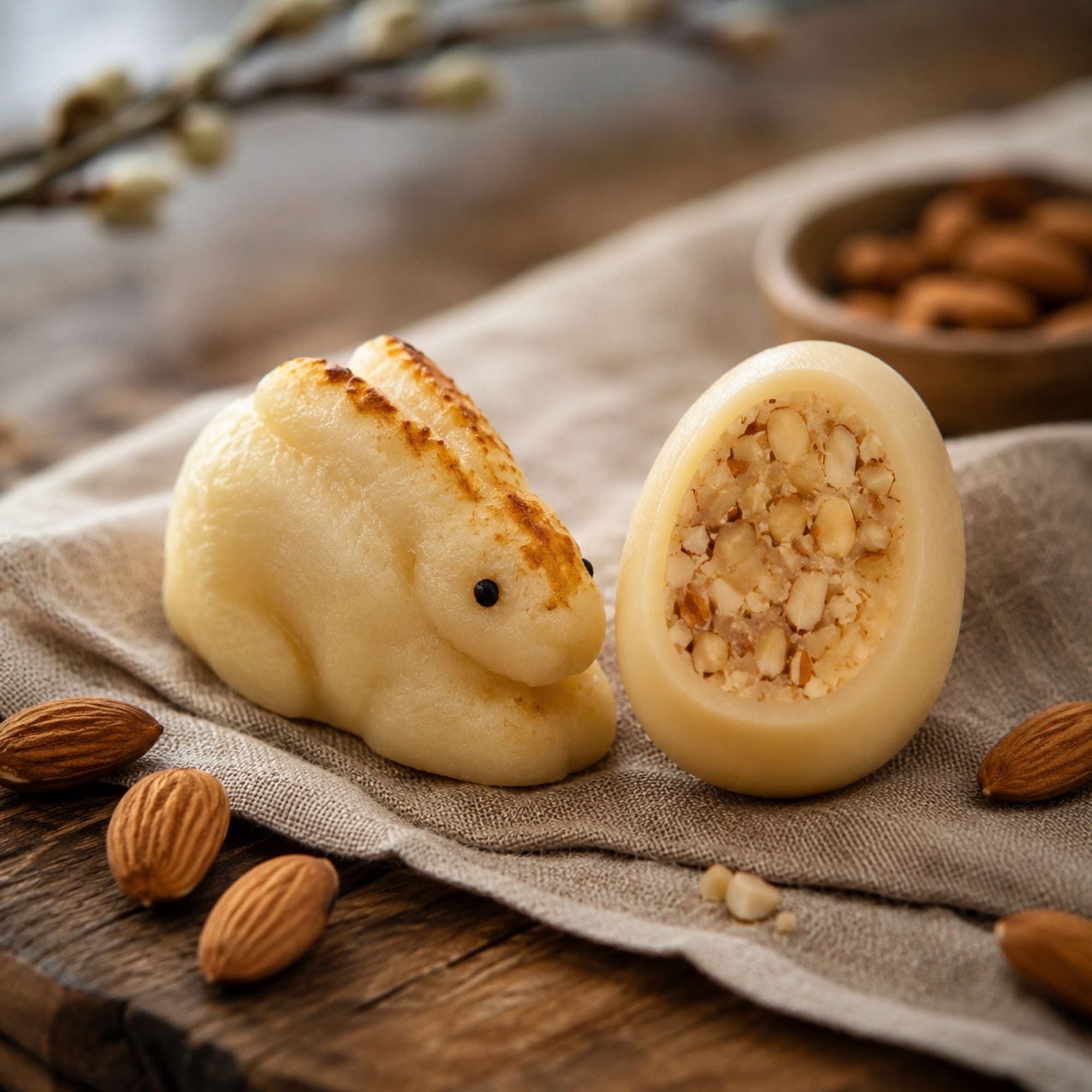 Marzipan-Osterhäschen und Marzipan Ei