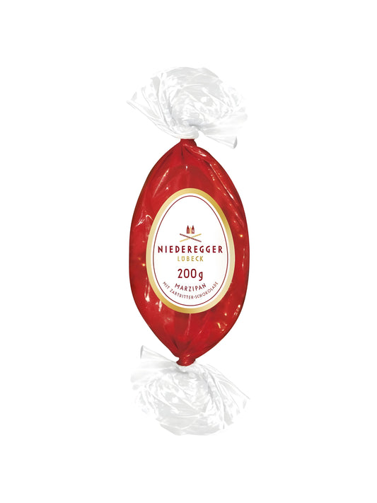 Niederegger Marzipan Osterei 200g aus feinem Marzipan mit Zartbitter-Schokolade, klassische Oster-Spezialität, erhältlich in der Dreyer Confiserie in der Rattenfängerstadt Hameln.