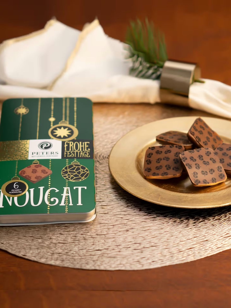 Produktfoto von Frohe Festtage 6er Pecarée ® Nuss-Nougat 63 g. 