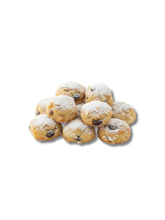 Produktfoto von Stollenkonfekt Bratapfel 350 g – feines Stollengebäck mit saftiger Apfel-Zimt-Füllung, erhältlich in der Dreyer Confiserie in der Rattenfängerstadt Hameln.