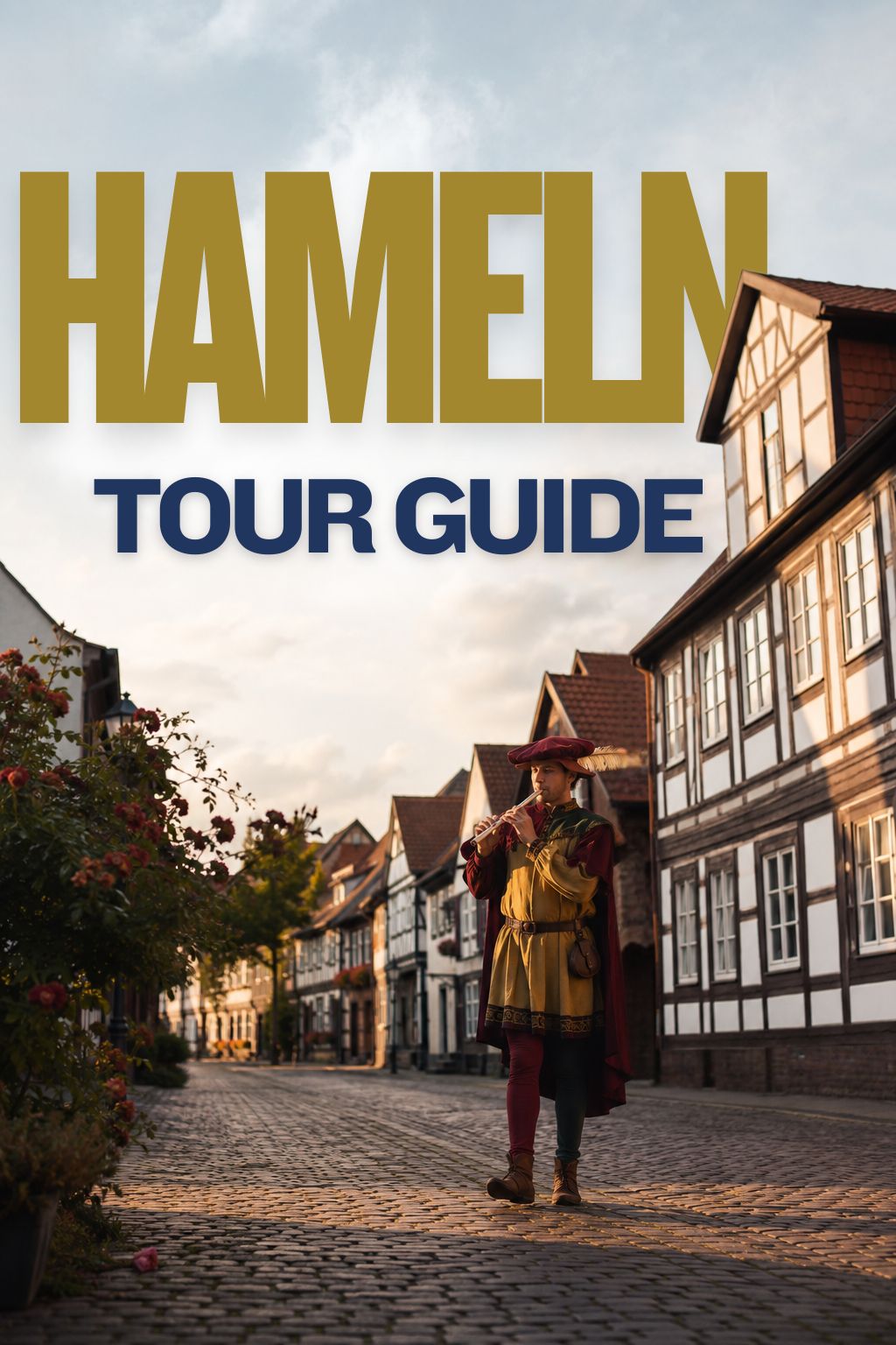 Historische Altstadt von Hameln mit Fachwerkhäusern in der Rattenfängerstadt