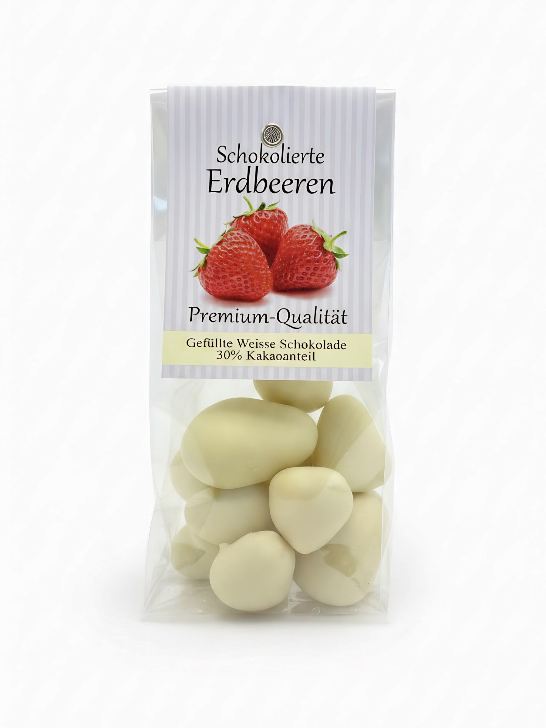 Schokolierte Erdbeeren weiße Schokolade 100g Fritz Kunder