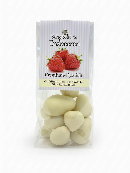 Schokolierte Erdbeeren weiße Schokolade 100g Fritz Kunder