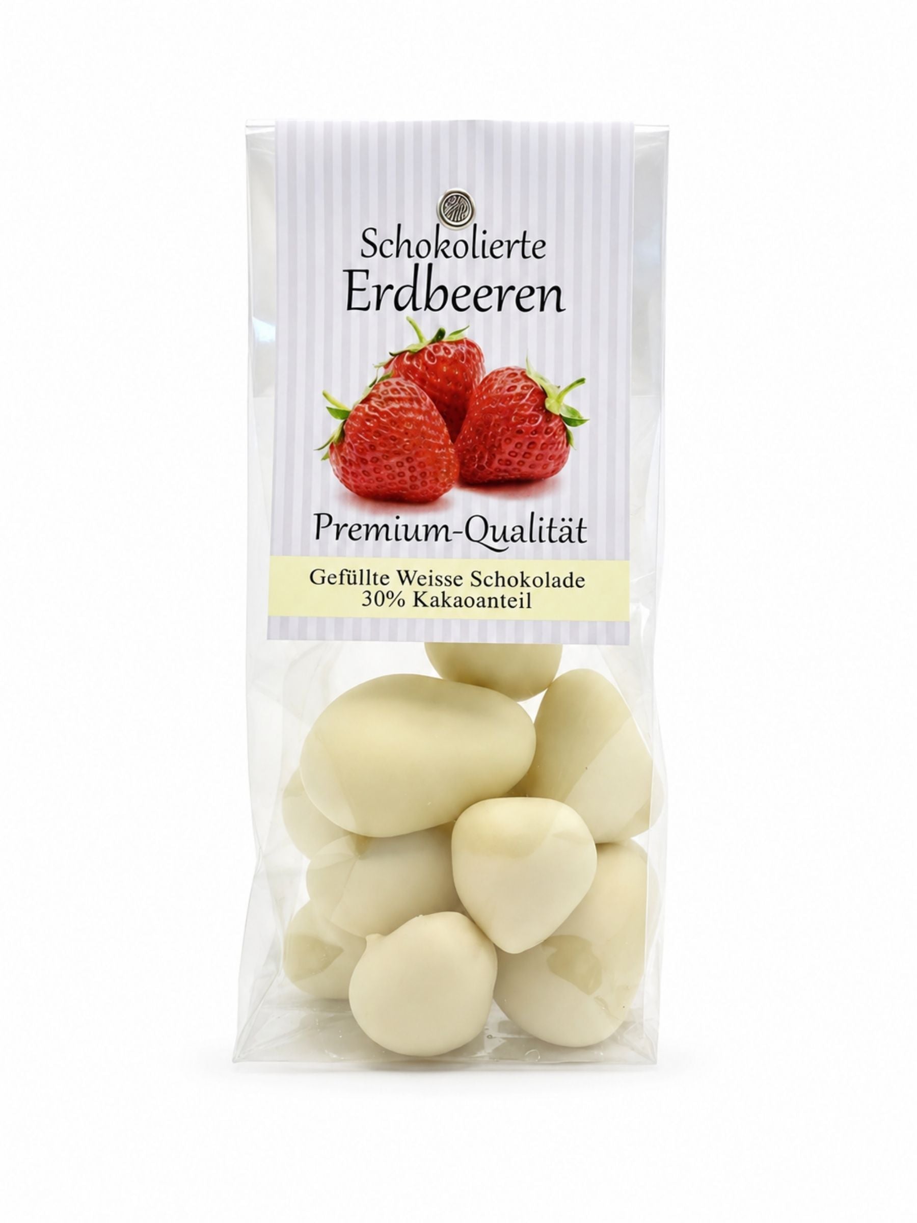 Schokolierte Erdbeeren weiße Schokolade 100g Fritz Kunder