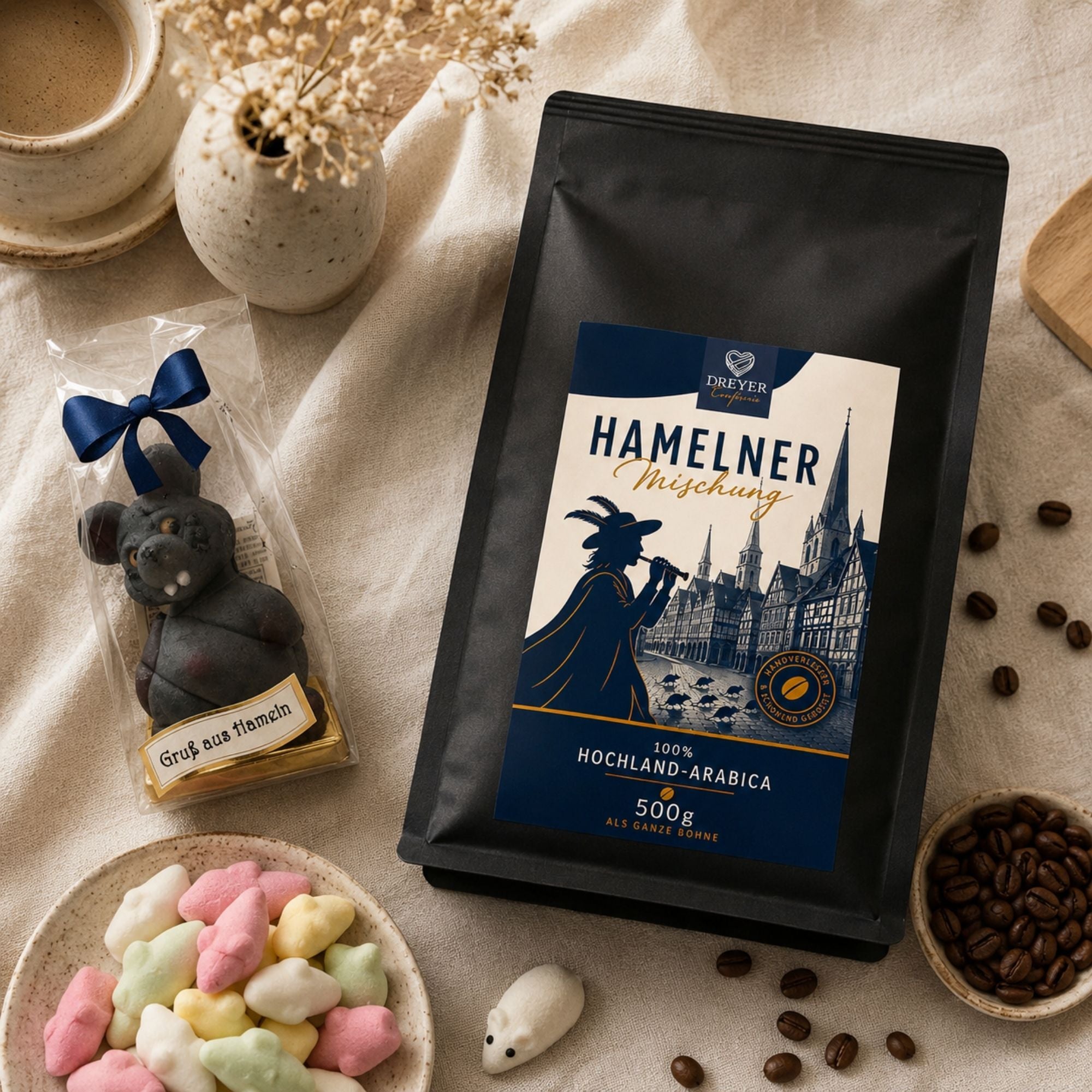 Süße Mitbringsel: Schaumzucker-Figuren, Marzipan und Kaffee als Souvenir