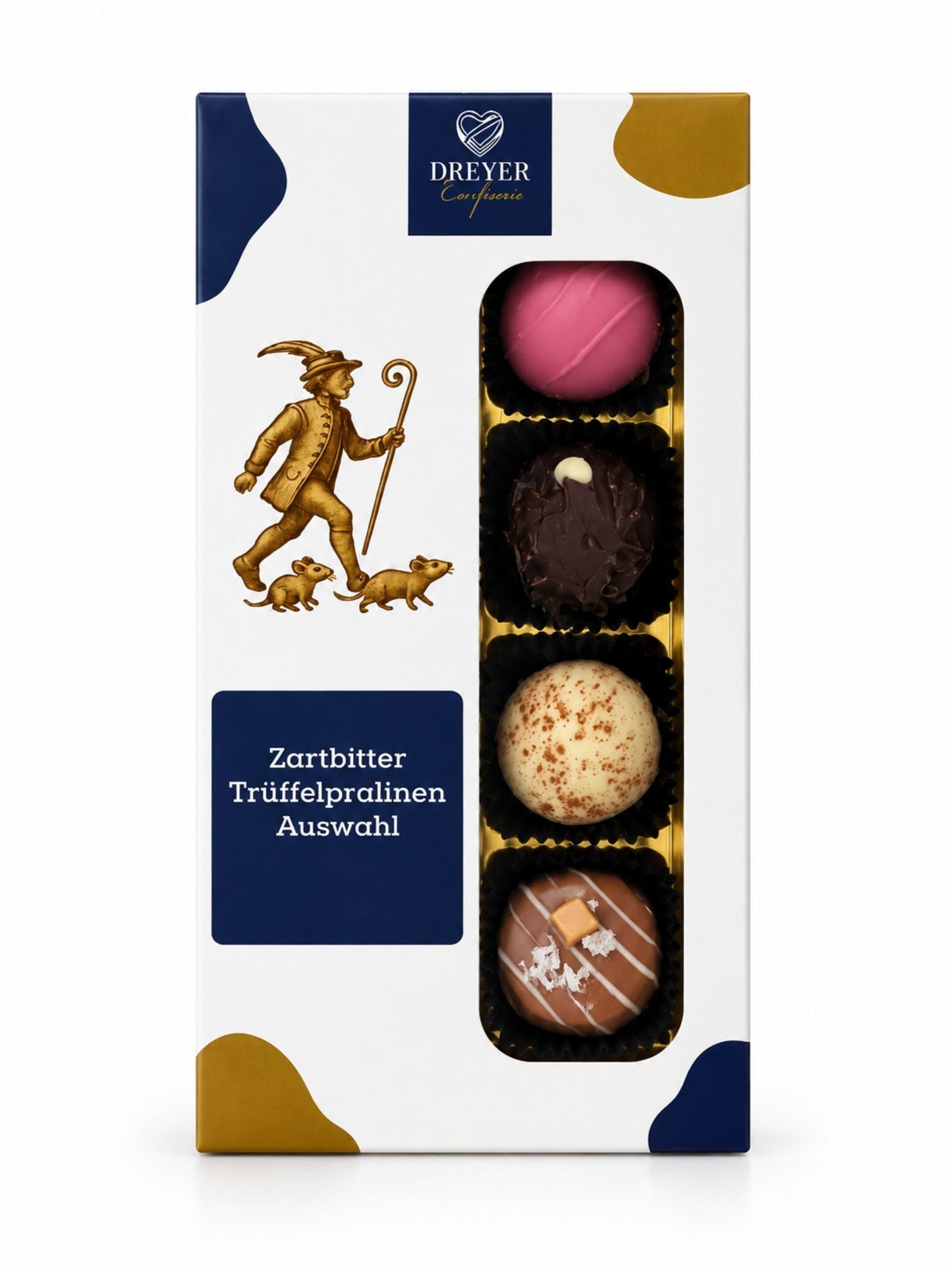 Zartbitter Trüffelpralinen Auswahl mit & ohne Alkohol 100g von der Dreyer Confiserie