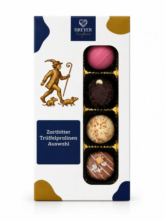 Zartbitter Trüffelpralinen Auswahl mit & ohne Alkohol 100g von der Dreyer Confiserie